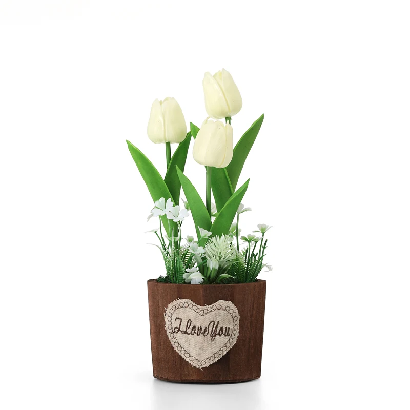 Искусственные тюльпаны с цветами реальный сенсорный светодиодный ночсветильник