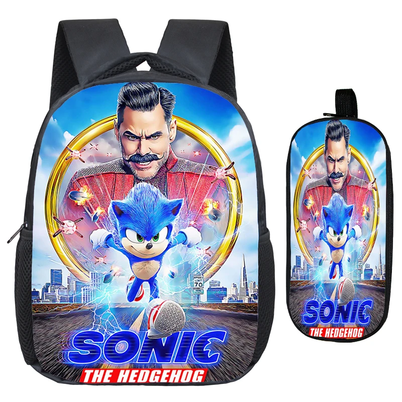 New Flim Mochila Bookbag Sonic Mini Backpack Morral School Bags for Girls Boys Toddler Small Kids with Pencil Case | Багаж и сумки
