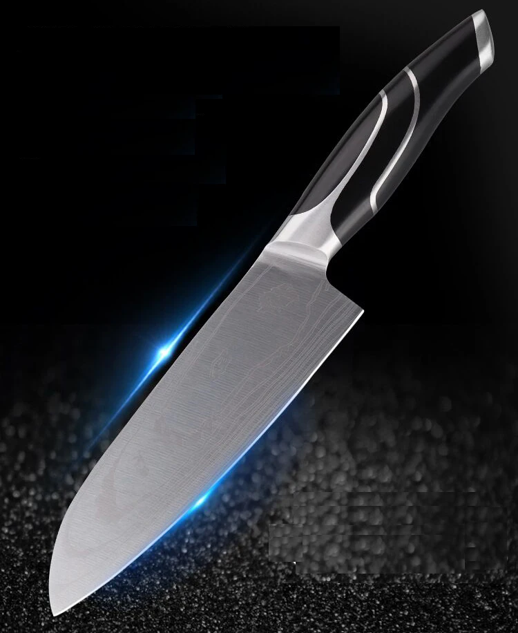 Японский лазерный кухонный нож GMT03 6 5 дюйма дамасский резак шеф повара сантоку