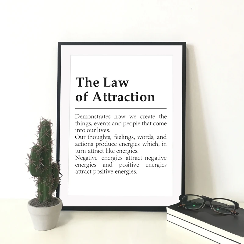 

The Law Of Attraction Definition Motivational Prints Inspirational Poster Typography Modern Wall Art Canvas Painting Wall Decor