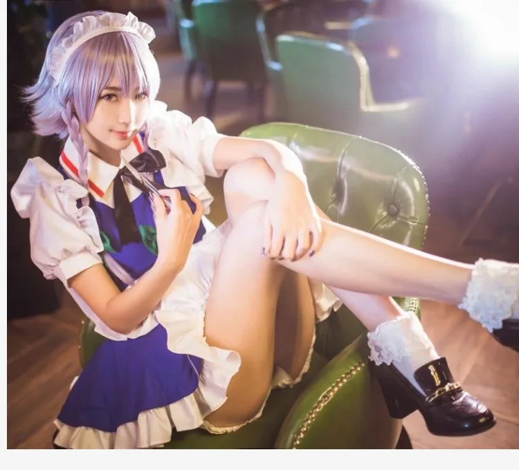Новый костюм для косплея из аниме Проект TouHou Izayoi Sakuya фартук платье горничной