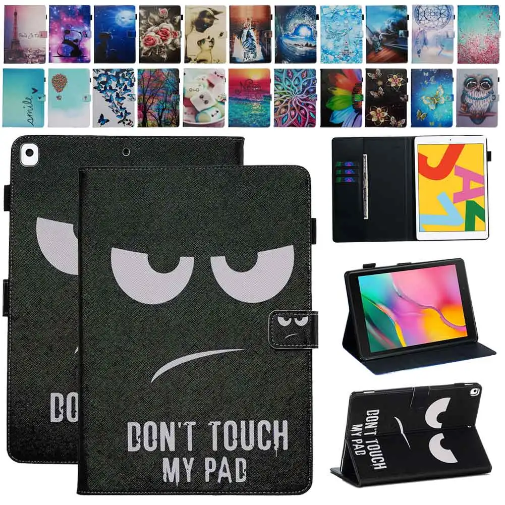 

Printed PU Leather Flip Stand Cover For iPad 10.2 inch 2019 Auto Sleep Wake Smart Case For iPad 7th Gen 10.2 A2197 A2200 A2198