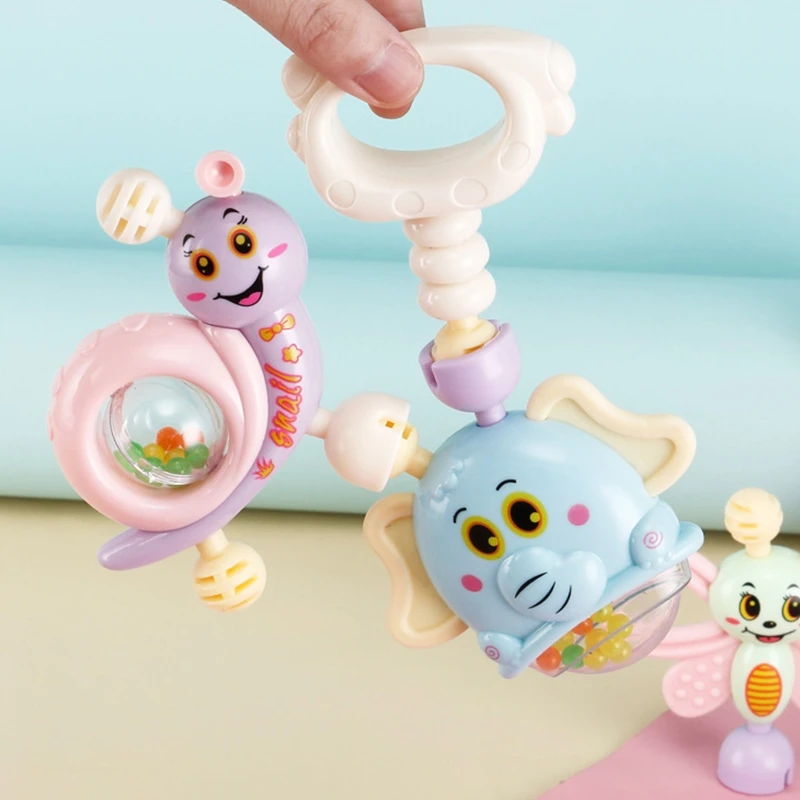 

6-10pcs Baby Toys Hand Hold Jingle Shaking Bell Teether Ring Baby Rattles Toys Newborn Baby 0- 12 Months Teether Toys