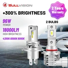 Светодиодные фары H4 4300K 6000K 8000K CSP чипы H7 9012 H11 H8 H9 9005 9006 HB3 HB4 дальний и ближний свет без вентилятора Plug  Play 12 В 24 В