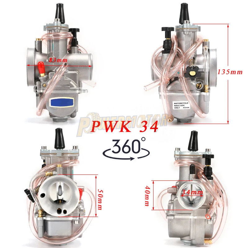 Мотоцикл PWK 28 30 32 34 мм КАРБЮРАТОР 2T 4T двигатель Carb с гидроабразивной струей для Keihin