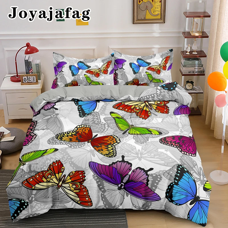 

Psychedelic Buttefly Bedding Set Soft Fabric Duvet Cover For Adult Kids Bed Sets Nordic Quilt Covers With Pillowcase Bedclothes