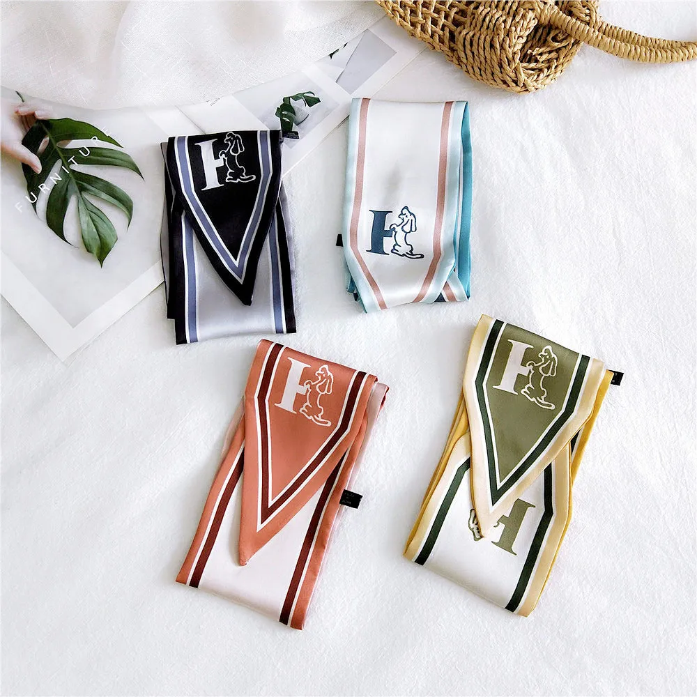 Новинка 2021 весна лето женский шелковый шарф с морщинами для волос изображением