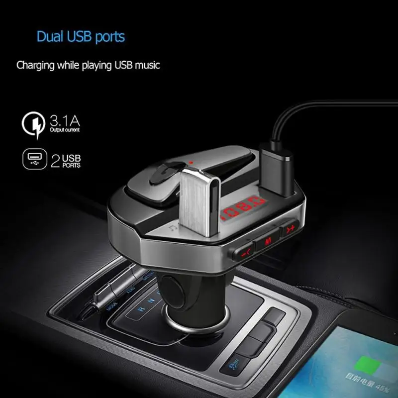Горячая продажа Автомобильное зарядное устройство fm-передатчик Bluetooth двойной USB