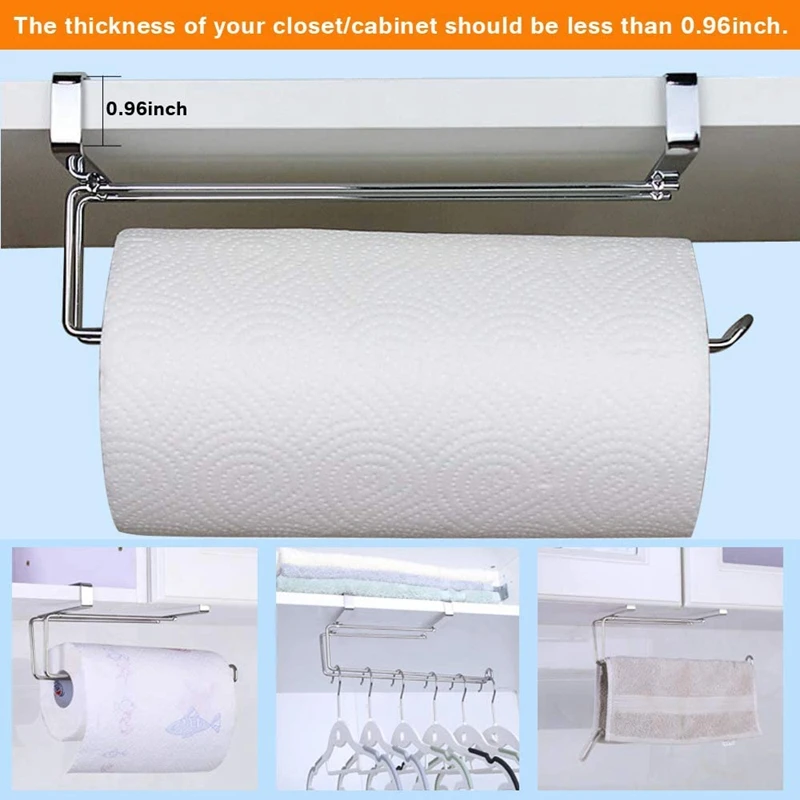

Paper Towel Rack Kitchen Roll Paper Holder Kitchen Door Paper Towel Rack Cabinet Roll Paper Holder Free Punch