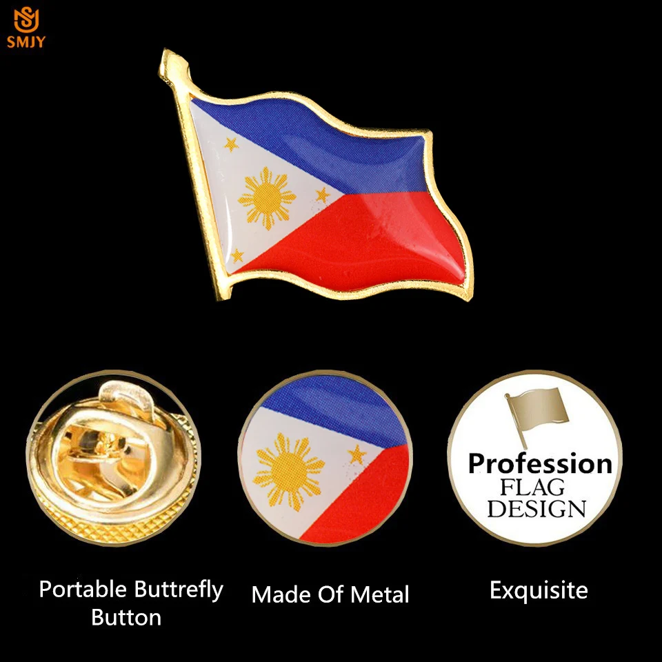 10 шт. азиатские сувенирные эмалевые булавки Филиппинский национальный флаг