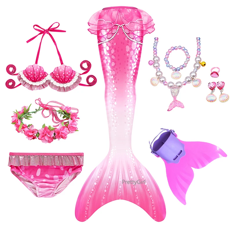 Новинка 2021 купальный костюм Русалочки с хвостом и бикини для косплея Детский дня