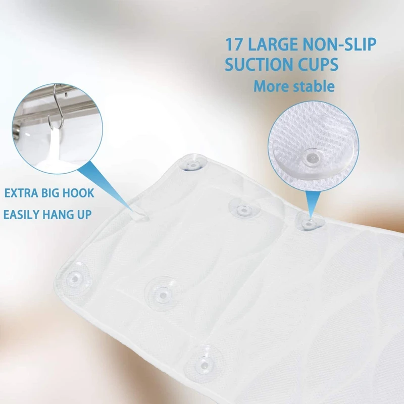 

Full-Body Spa Bathtub Pillow Cushion, 3D Breathable Lying Cushion with Non-Slip Suction Cup, Bathtub Cushion with Pillow