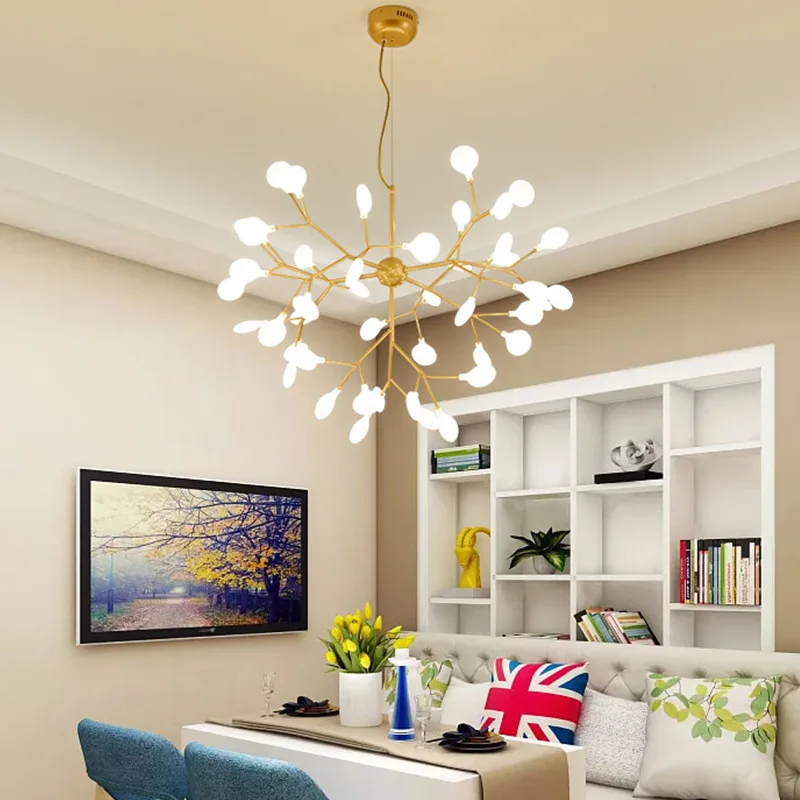 Светодиодный ная светодиодная люстра подсветка в виде светлячков стильная лампа