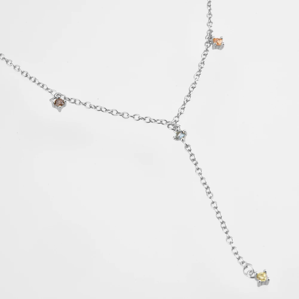 Цепочка-чокер ANDYWEN из серебра 925 пробы с кубическим цирконием 40 мм - купить по