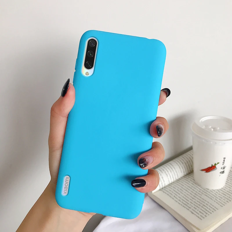 SBlue Твердые Цвет силиконовый чехол для Xiaomi Mi 9 SE 9T Pro A1 A2 Lite A3 CC9e RedMi Note 8 7 Pro K20 6 6A 8A 8 карамельный мягкий чехол для телефона - Цвет: SBlue
