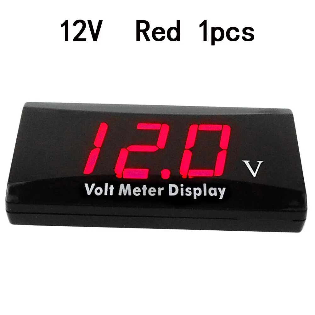 Портативный мини-вольтметр 12 В с цифровым светодиодным дисплеем автомобильный