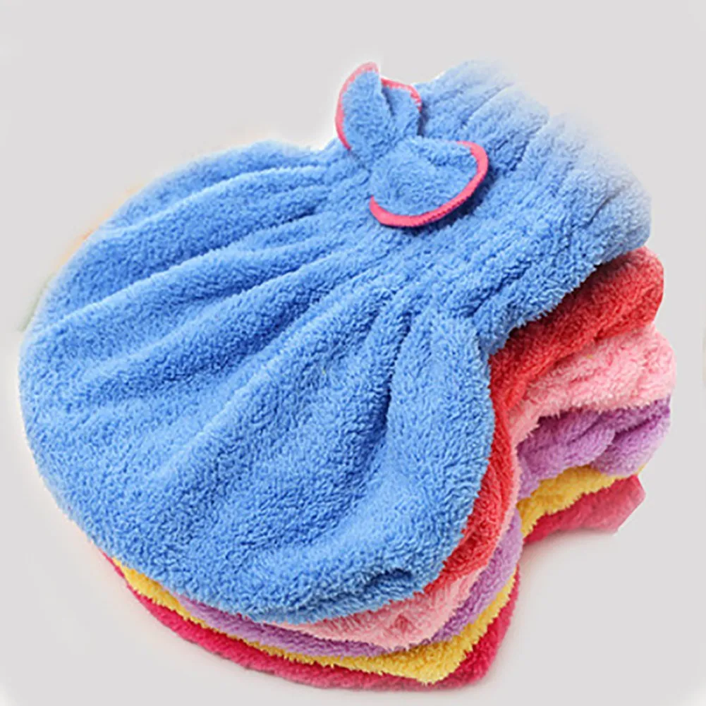 

Hair Fast Drying Dryer Towel Bath Quick Dry Hair Turban Hair Drying Towel Wrap Turban Head Hat Bun Cap Shower Towel Bath Tool