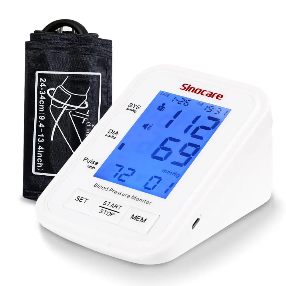 

Sinocare Automatic Upper Arm Blood Pressure Monitor 823 Professional Digital Blood pressure monitor 24-34cm