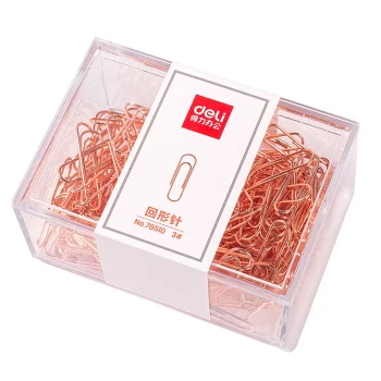 

160Pcs / Box Deli 78510 Rose Gold Clip Bookmark Binder Paper Clips stationery Receipt Holder Office Supplies Stationery