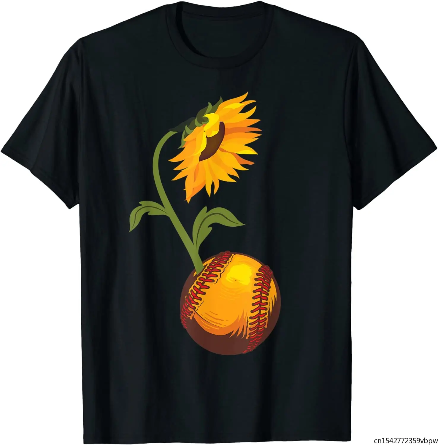 

Cute Softball Sunflower Gift for Sports Flower Lover Women T-Shirt Unisex Tee