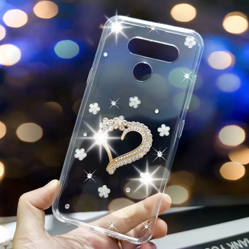 Алмазные чехлы для телефонов LG K20 K30 2019 Q70 Q60 K50 K50S K40 K40S G8 G8X G8S ThinQ V30 V40 V50 Stylo 4 5 6 X Power 2