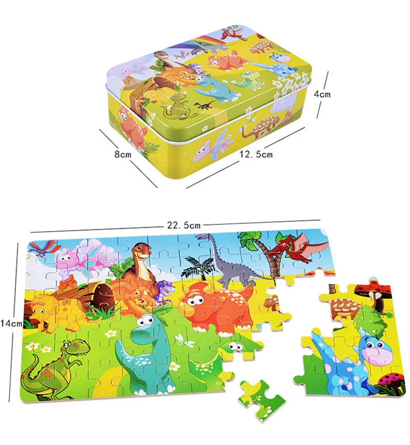 Новинка! 60 шт деревянные головоломки мультфильм животных для детей Монтессори