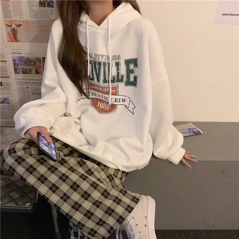 Женская толстовка с капюшоном Za свободная Вельветовая Толстовка большого