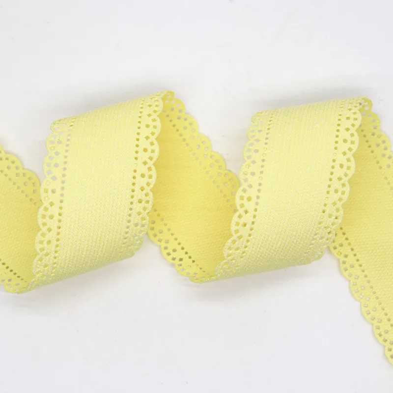 10 ярдов 38 мм полая кружевная Вельветовая лента для банта волос DIY аксессуары