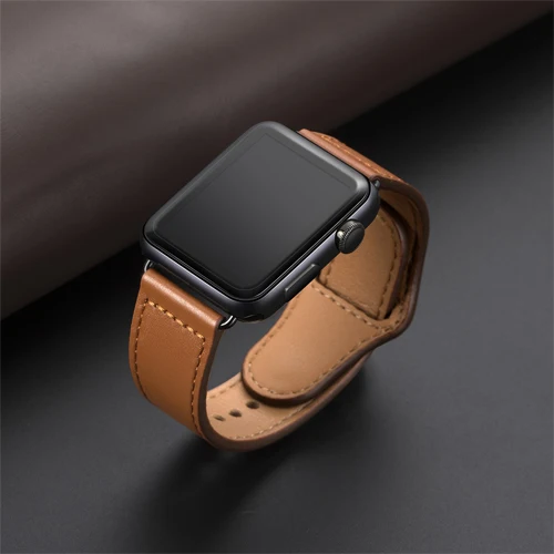 Из натуральной кожи петлевой ремень для apple watch, ремешок 42 мм 44 мм apple watch 4 5 38 мм 40 мм, для iwatch, версия 3, 2, 1, correa, сменный Браслет - Цвет ремешка: NEW brown