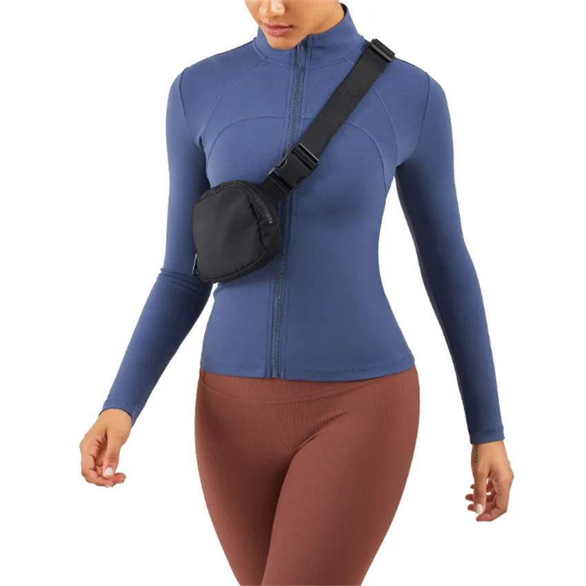 

2020 new high-neck workout clothes women's long-sleeved zipper tight-fitting slimming yoga wear autumn and winter jacket DS110