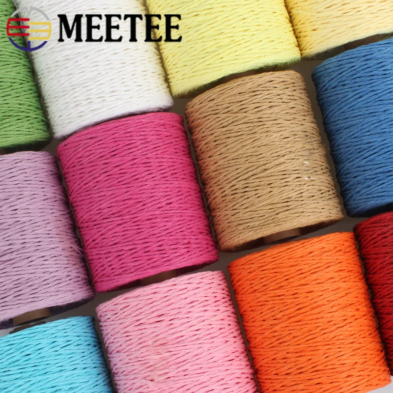 Meetee 1 рулон = 280 м Органическая соломенная пряжа из рафии для вязания крючком