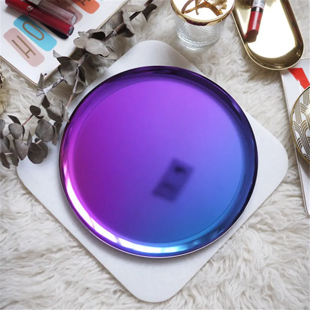 Скандинавский золотой поднос для хранения скандинавский Декор круглая