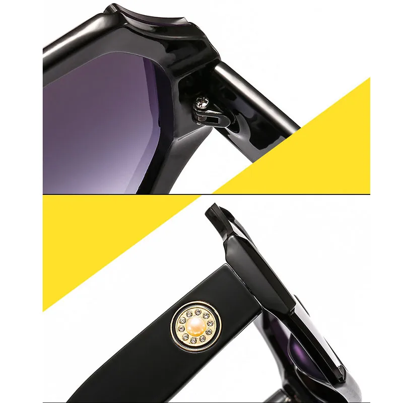 

2020 Vintage Fashion Oversized Flower Sunglasses Women Luxury Brand Designer Pearl Frame Gradient Sun Glasses For Female UV400