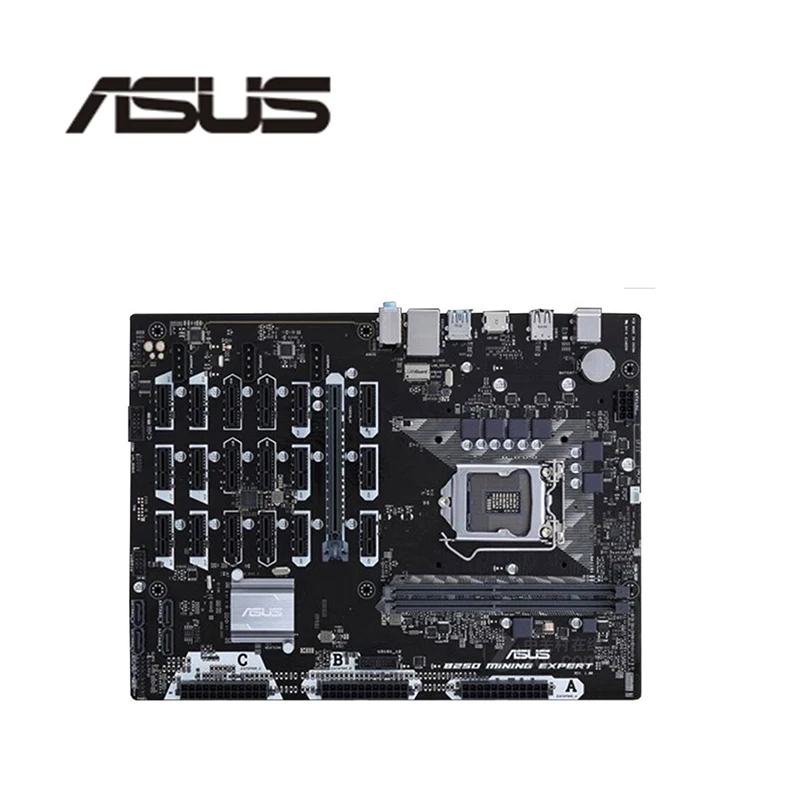 Для Asus B250 MINING EXPERT + CPU G3900 DDR4 4G Оригинальная б/у Материнская плата Intel B250M LGA 1151 i7/i5/i3