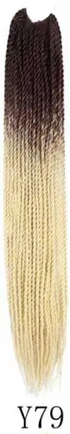 Qphair Ombre Сенегальские вьющиеся волосы крючком косы 24 дюйма 30 корней/упаковка синтетические плетеные волосы для женщин черные кроличьи волосы - Цвет: y79