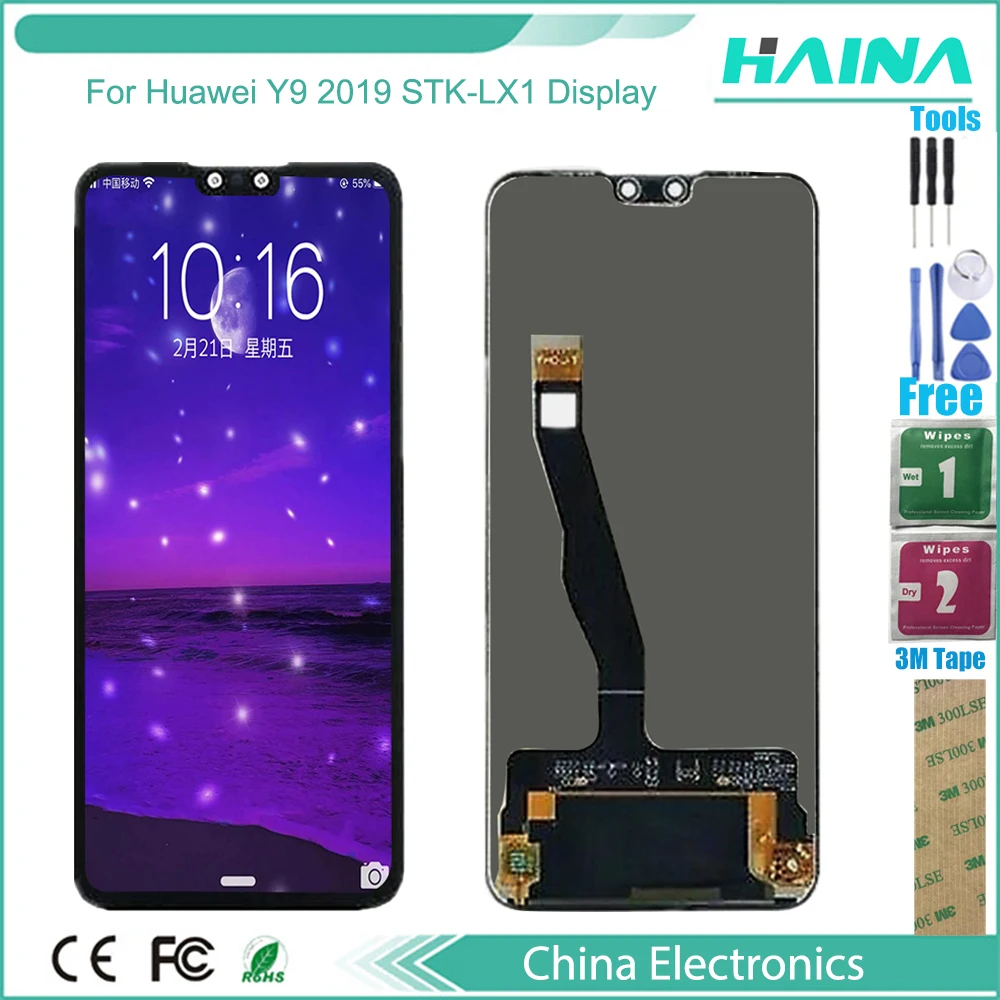 

Original Quality Lcd For Huawei Y9 2019 STK-LX1 Display Y9 Prime 2019 LCD Display With Touch Screen Assembly LCD +Frame