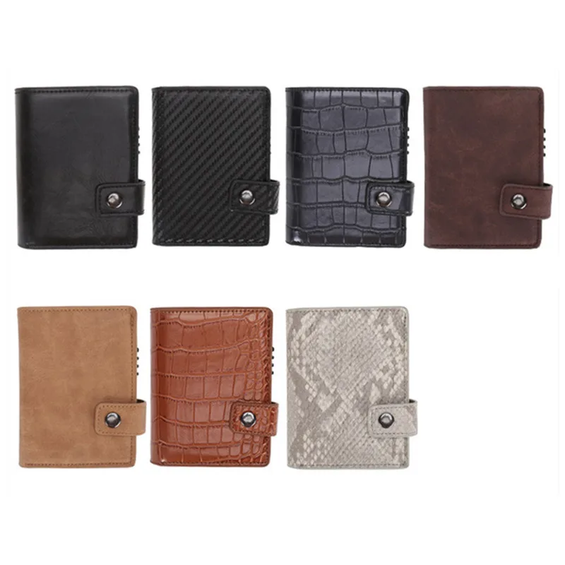 Металлический кошелек HISUELY из 2021 алюминия с блокировкой RFID многофункциональный