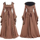 Женские костюмы для косплея на Хэллоуин, одежда в стиле ретро Виктория, длинное платье для среднего возраста, кружевные платья с рукавами-колокольчиками для взрослых, S-5XL