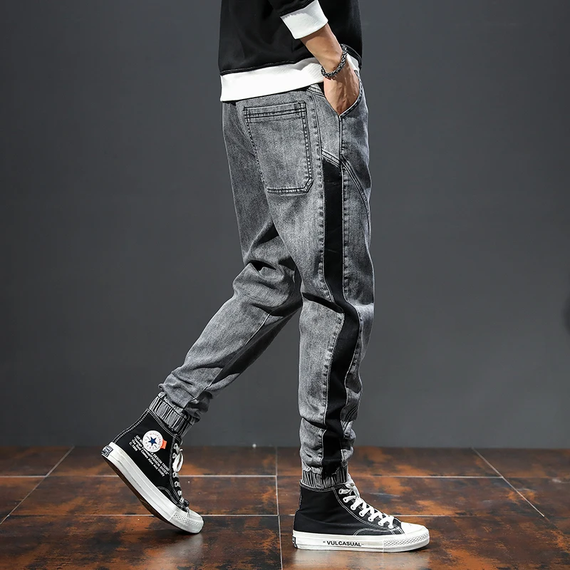 6XL Plus Size 2021New Summer High Quality Men Baggy ripped solid Pants Cargo Male Casual Denim Fashion Mens Long Jeans Trousers