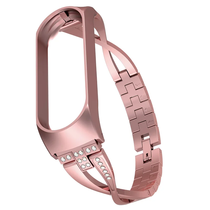 Diamond Stainless Steel for Xiaomi Band 3 4 5 6 Watch Band Replacement Strap Bracelet Band elegant Women for Mi Band 5 Strap