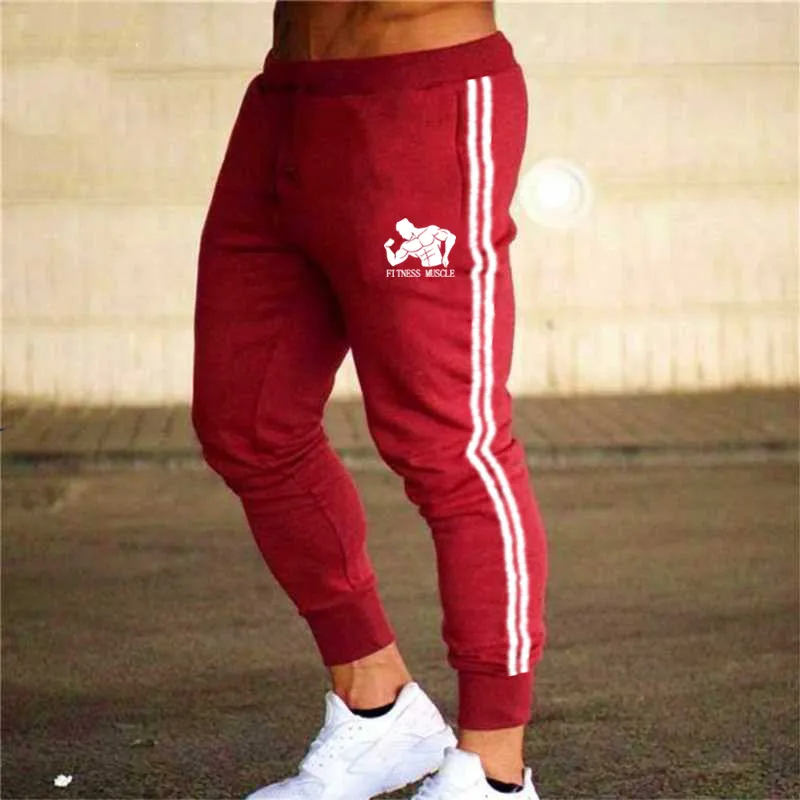 Брюки мужские для фитнеса Брендовые повседневные эластичные штаны одежда