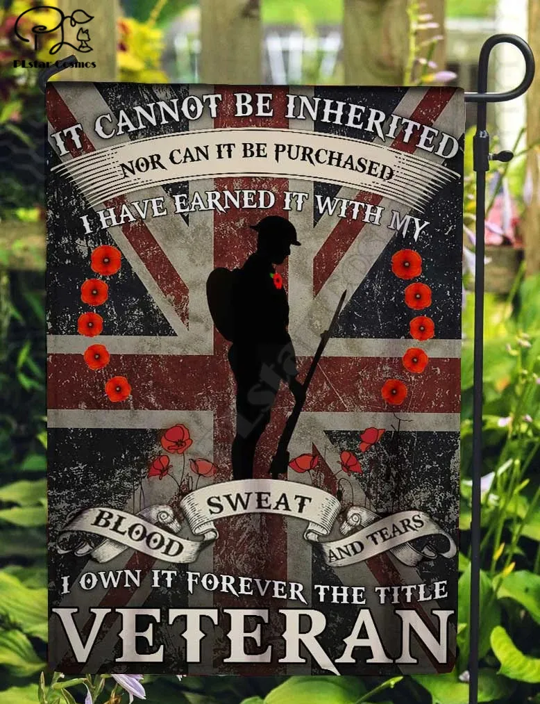 

American soldiers patterns house flag & garden flag White Plain Thermal Transfer Garden Flags Hanging House Decoration style