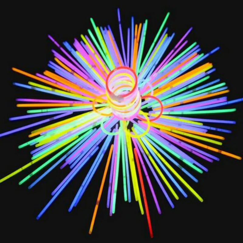 ZSIIBO 100 шт./компл. красочный светящийся флуоресцентный браслет DIY ожерелье