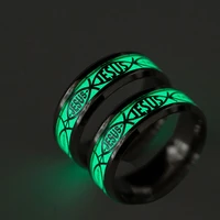 fashion cool jesus letters christian jesus luminous mens titanium steel ring religious jewelry brings lucky gifts