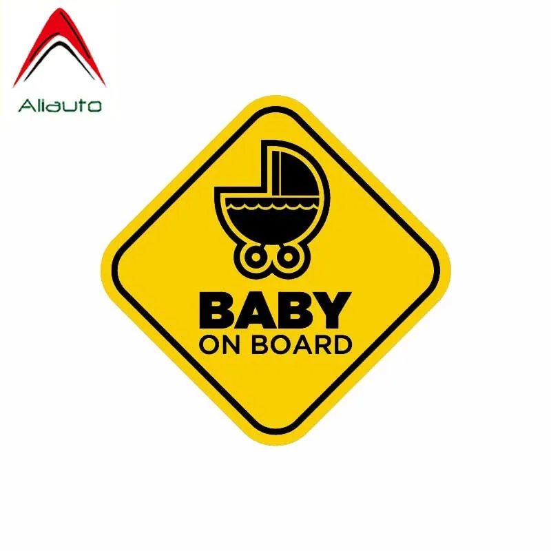 Aliauto Warning Automobile Sticker Baby Car on Board Accessories Reflective PVC Decal for Peugeot Skoda Volvo VW 14cm*14cm |