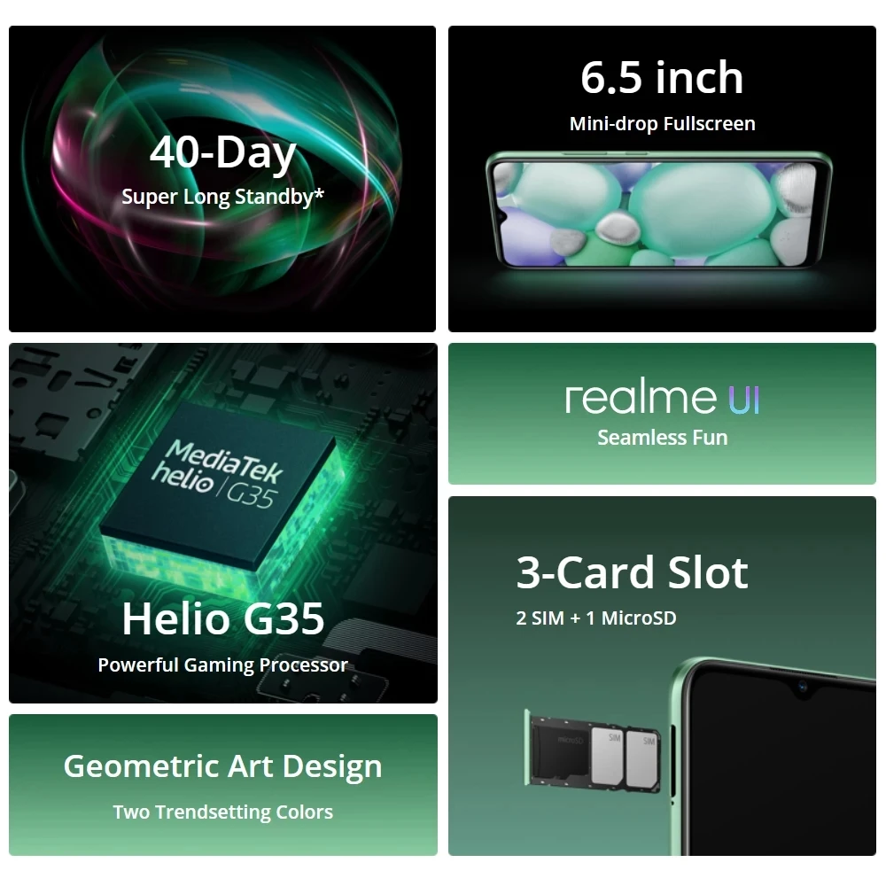 Смартфон realme C11 2 + 32 ГБ глобальная версия дюйма Helio G35 5000 мАч | Мобильные телефоны и