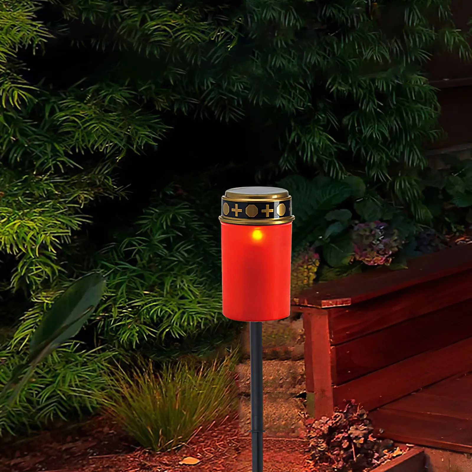 Солнечный грубые светильник IP44 Водонепроницаемый сад Кладбищенский фонарь