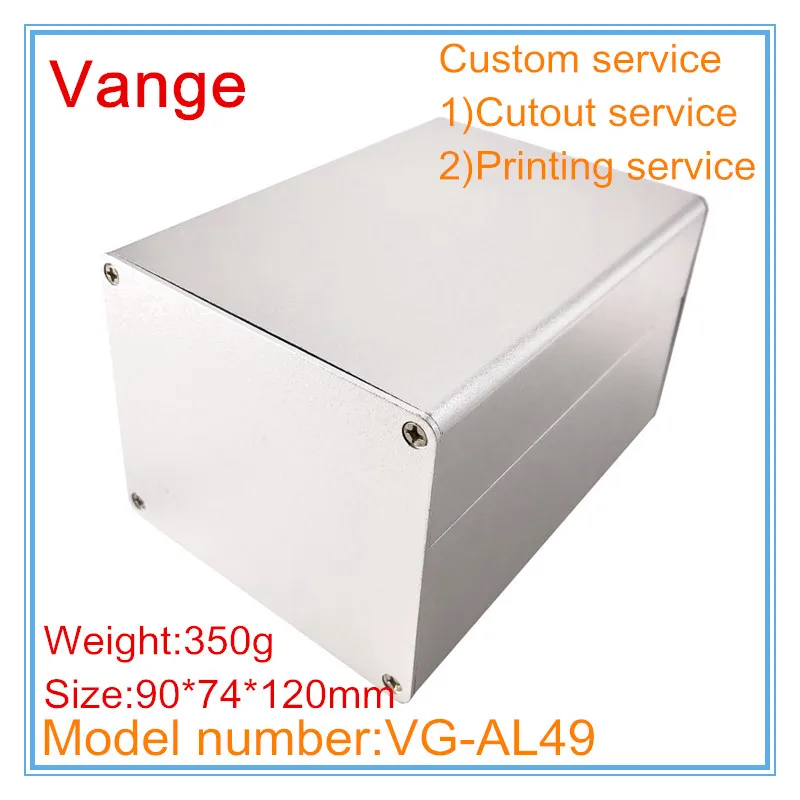 1pcs/lot injection aluminum split case 6063-T5 Aluminum instrument box 90*74*120mm silvery color for communicated device |
