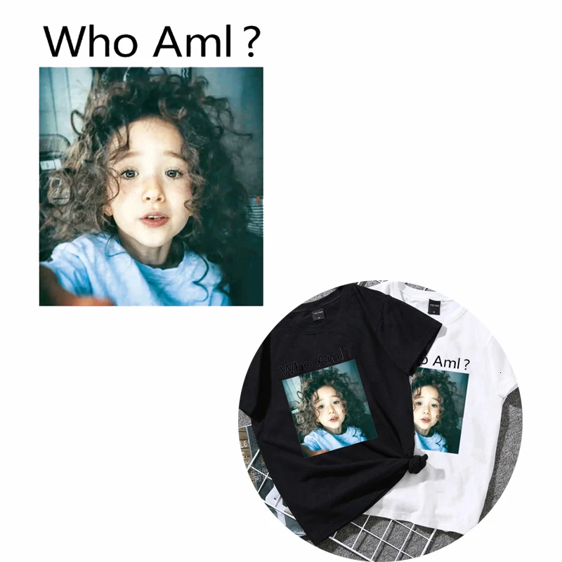 Кавайная термопередача аксессуары для надписей Who Am I Girl одежды футболок