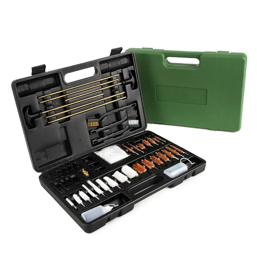 

GUGULUZA Universal Gun Cleaning Kit Hunting Rifle Handgun Shotgun Cleaning Kit for All Guns with Case Travel Size Metal Brushes